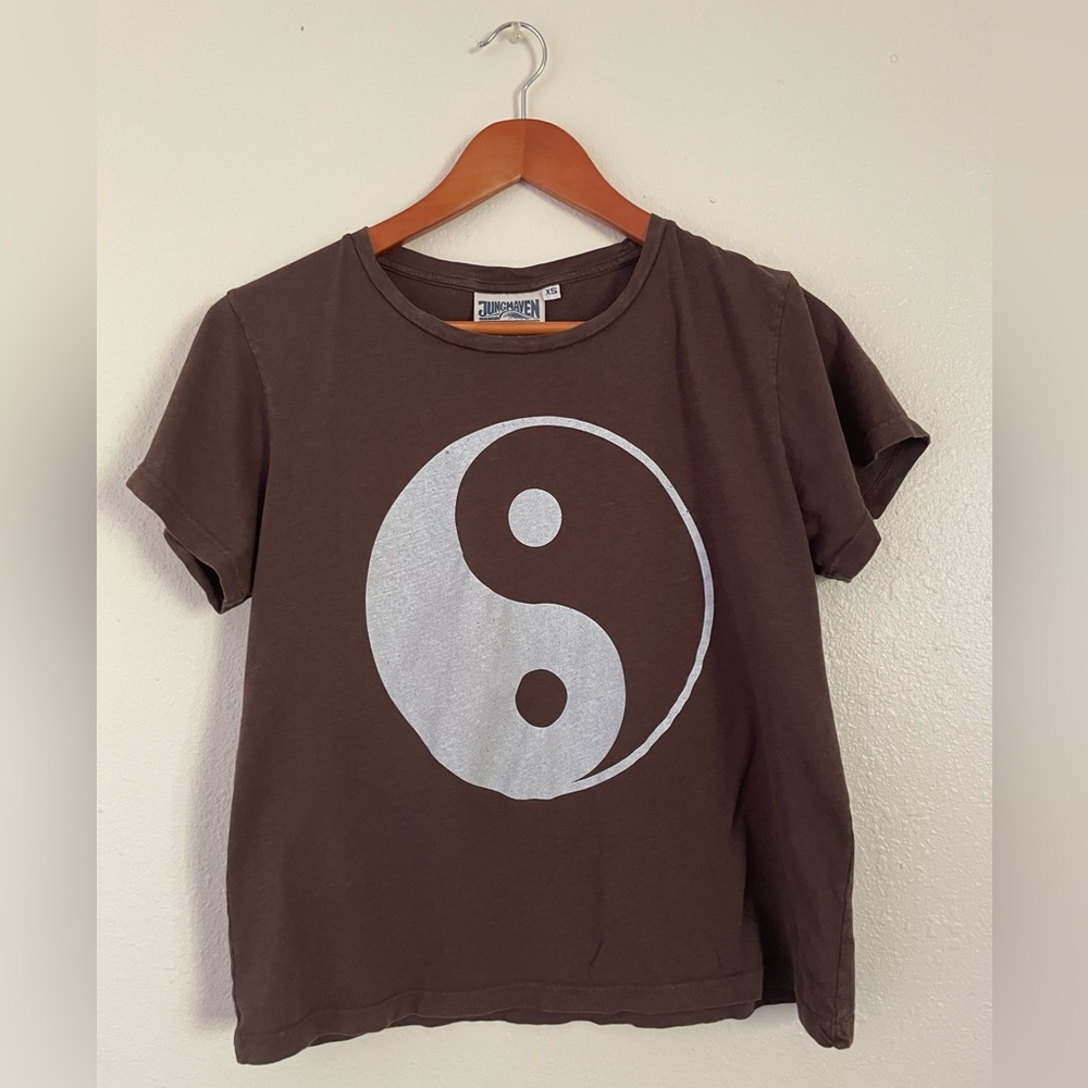 Jungmaven Brown Yin Yang T-Shirt
